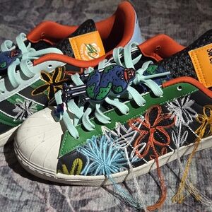 Colorful Kids Sneakers with Embroidered Design